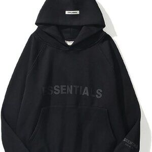 Black Fear of God Essentials Style Hoodie
